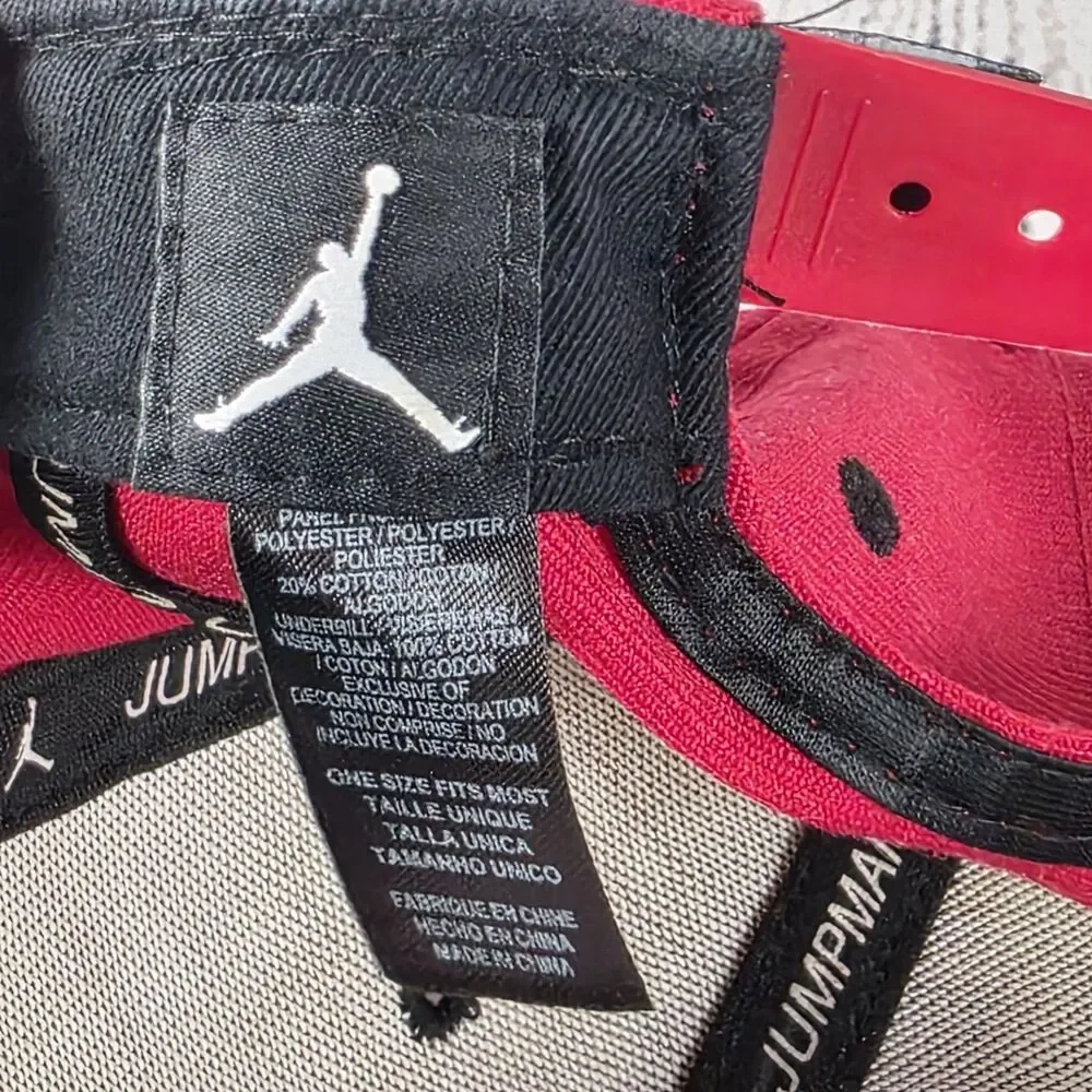 Jordan Jumpman Adjustable SnapBack Hat One Size Fits Most NWT Red/Black